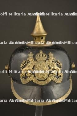 Casque à pointe en tôle Bing bavarois du 18 JR