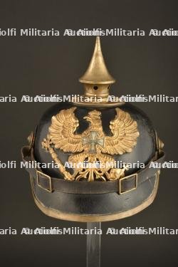 Casque à pointe 1895 de réserviste prussien du JR166 de Bitche en Moselle