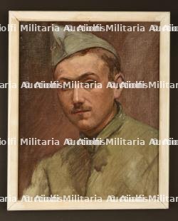 Huile sur toile d'un poilu