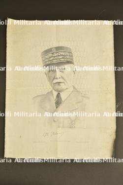 Portrait sur soie du Maréchal Pétain