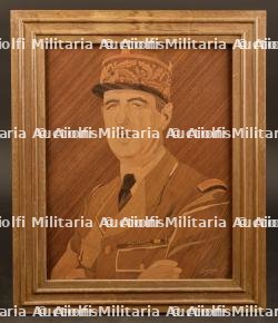 Marqueterie figurant le Général de Gaulle