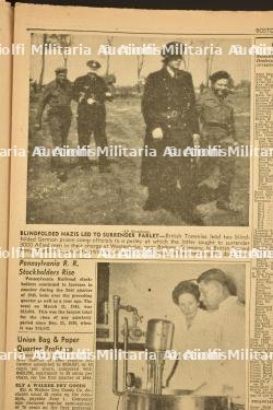 Journal Boston Traveler titrant la fin de la guerre en Europe. Boston Traveler newspaper with the end of the war in Europe — photo 2