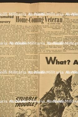 Journal Boston Traveler titrant la fin de la guerre en Europe. Boston Traveler newspaper with the end of the war in Europe — photo 11