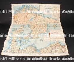 Carte d'évasion en soie. Silk escape map
