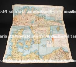 Carte d'évasion en soie. British silk escape map.