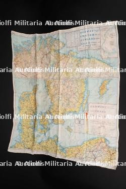 Carte d'évasion en soie. British silk escape map.