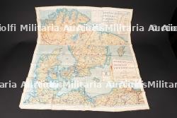 Carte d'évasion en soie. Silk escape map.