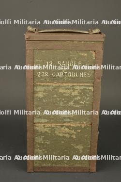 Caisse pour bandes rigides de mitrailleuse Hotchkiss française. French Hotchkiss machine gun rigid strip ammunition box — miniature 6