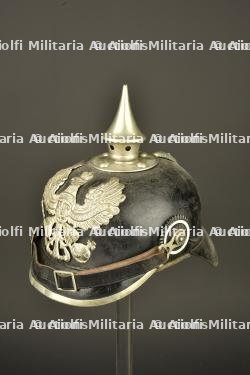 Casque à pointe troupe de Télégraphiste puis Pionnier. Enlisted pickelhaube of a Telegraphist later converted for Pioneer troops — miniature 13