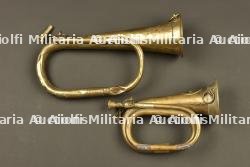 Signalhorn prussien et trompette du GR123 Wurttemberg. Prussian signal horn and trumpet of Württemberg Grenadier Regiment 123