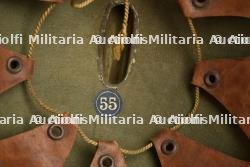 Casque belge en liège recouvert de toile moutarde. Belgian cork helmet covered in mustard canvas — miniature 3
