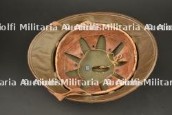 Casque belge en liège recouvert de toile moutarde. Belgian cork helmet covered in mustard canvas — miniature 4
