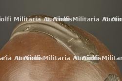 Casque belge en liège recouvert de toile moutarde. Belgian cork helmet covered in mustard canvas — miniature 5