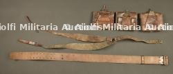 Ensemble brelage français en cuir riveté. French riveted leather webbing equipment set — miniature 6