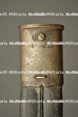 Baïonnette allemande de chasseur type Hirschfanger M1865 régimentée Garde Schutzen. German Jäger bayonet type Hirschfänger Model 1865 regimentally marked to the Garde Schützen — miniature 6