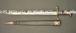 Baïonnette allemande de chasseur type Hirschfanger M1865 régimentée Garde Schutzen. German Jäger bayonet type Hirschfänger Model 1865 regimentally marked to the Garde Schützen — miniature 7