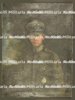 Huile sur toile d'un sous-officier pilote bavarois. Oil painting on canvas of a Bavarian pilot NCO.