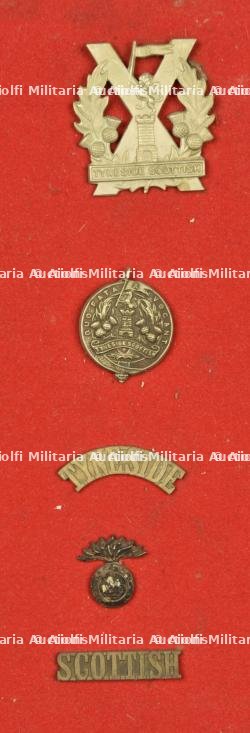 Ensemble d'insignes des Tyneside Scottish. Badge grouping of the Tyneside Scottish