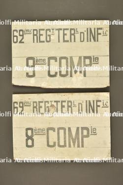 Panneaux du 62ème régiment territorial d'infanterie. Panels of the 62nd Territorial Infantry Regiment.