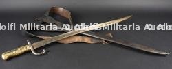 Baïonnette Chassepot et ceinturon. Chassepot bayonet with belt.