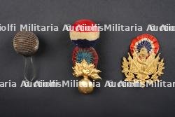 Lot d'insignes de shako et képi. Lot of shako and képi badges.