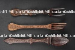 Lots de couverts artisanat de tranchées. Lot of trench-art cutlery