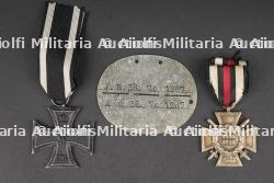 Lot Plaque d'identité FR38 et médailles. Lot with identity disc FR 38 and medals