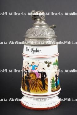 Chope de réserviste du Fuss Art Rgt 14 de Strasbourg. Reservist tankard of Foot Artillery Regiment 14 from Strasbourg
