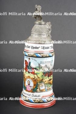 Chope de réserviste du 2e Chevauleger de Dieuze. Reservist tankard of the 2nd Chevauleger from Dieuze