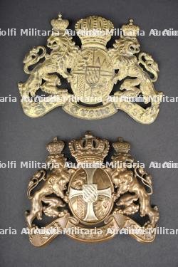 Plaques de casques à pointe bavarois. Bavarian pickelhaube plates