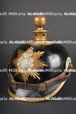 Casque à boule M1895 troupe du 12e artilleur à pied saxon. M1895 enlisted Saxon foot artillery ball-top helmet of the 12th Foot Artillery Regiment