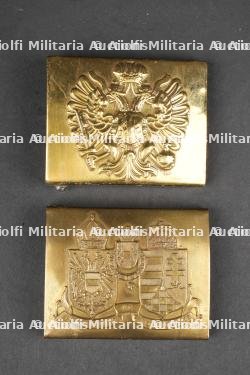 Lot de 2 boucles austro-hongroises. Lot of two Austro-Hungarian belt buckles.