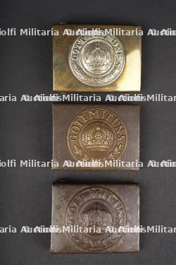 Lot de 3 boucles de ceinturon prussiennes. Lot of three Prussian belt buckles
