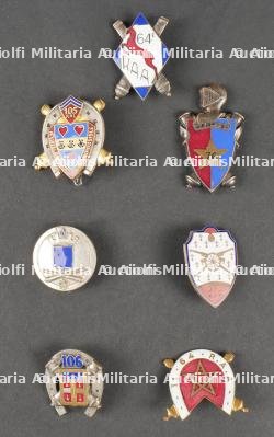 Lot d'insignes d'artillerie. Artillery insignias.
