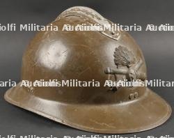 Casque Adrian 1926 artillerie. Artillery helmet. — miniature 2