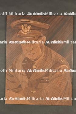 Marqueterie représentant Eisenhower.