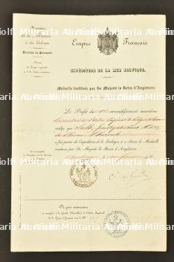 Diplôme de la médaille de l'Expedition de la Mer Baltique de 1854 — photo 1
