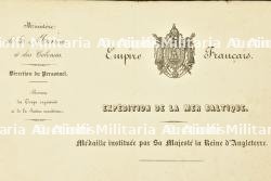 Diplôme de la médaille de l'Expedition de la Mer Baltique de 1854 — miniature 8