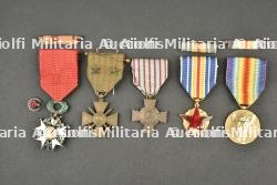 Ensemble de 5 médailles de la 1ère Guerre