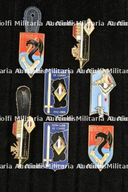 Lot de 7 insignes de promotions relatifs au Bataillon de Corée — photo 1
