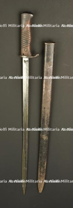 Baïonnette allemande S98 du 12e Reserve Jager saxon avec fourreau fer