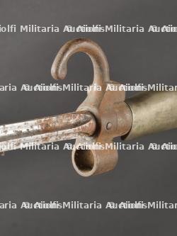 Epée-baïonnette 1886 avec marquage T.I. sur le pommeau et porte-fourreau cuir. 1886 Sword Bayonet with T.I. Mark on Pommel and Leather Scabbard Holder — miniature 11