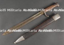 Baïonnette allemande 98-05 fourreau cuir. German Bayonet 98/05 with Leather Scabbard — miniature 1