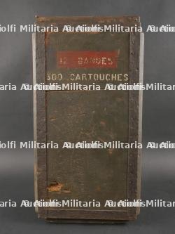 Caisse pour bandes de mitrailleuse française Hotchkiss régimentée au 122e Territorial. French Hotchkiss Machine Gun Belt Box, Marked 122nd Territorial Regiment