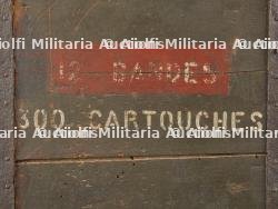 Caisse pour bandes de mitrailleuse française Hotchkiss régimentée au 122e Territorial. French Hotchkiss Machine Gun Belt Box, Marked 122nd Territorial Regiment — miniature 2