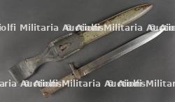 Baïonnette ersatz allemande fourreau FAG feldgrau. German Ersatz Bayonet with Field-Grey FAG Scabbard