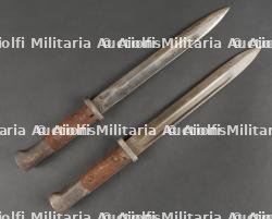 Duo de baïonnettes allemandes 84-98 2nd type. Pair of German Bayonets 84/98 Second Type
