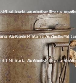 Masque anti-gaz allemand Lederschutzmaske avec boîtier nominatif. German Gas Mask Lederschutzmaske with Named Carrying Canister — miniature 13