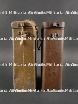 Lot de 2 boîtes pour masque anti-gaz M2. Set of Two French M2 Gas Mask Tins — photo 2
