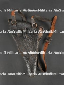 Lot de 3 étuis de revolvers dont 1892 et pistolet automatique. Lot of Three Revolver Holsters including Model 1892 and Automatic Pistol Types — miniature 3